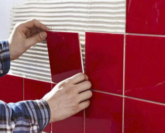 رنگ بندی متنوع کاشی چسبی آشپزخانه