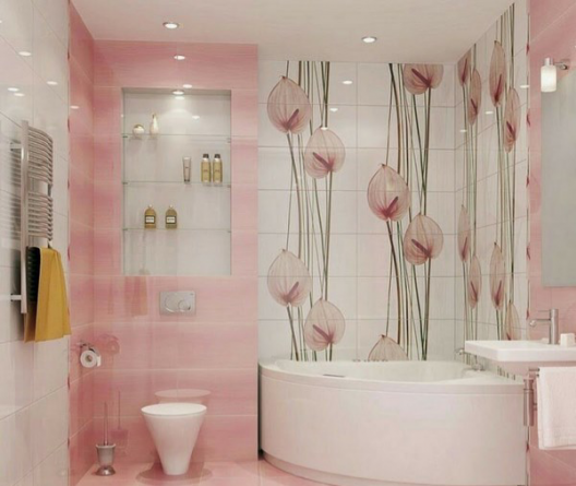 انواع مختلف کاشی سرویس بهداشتی طرح گل