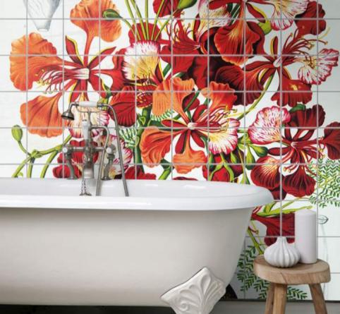 تولید کننده کاشی سرویس بهداشتی طرح گل